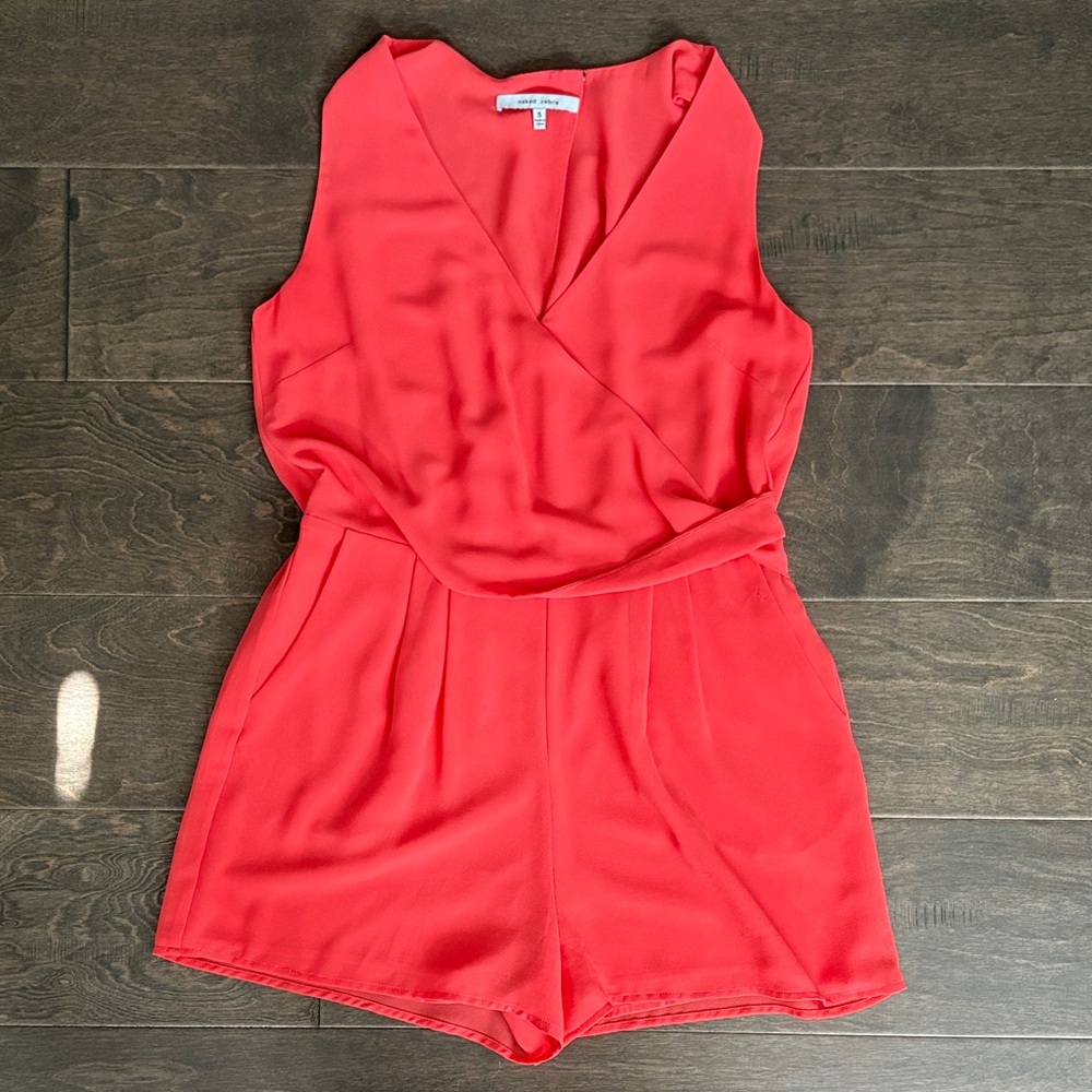 Coral Sleeveless Romper
